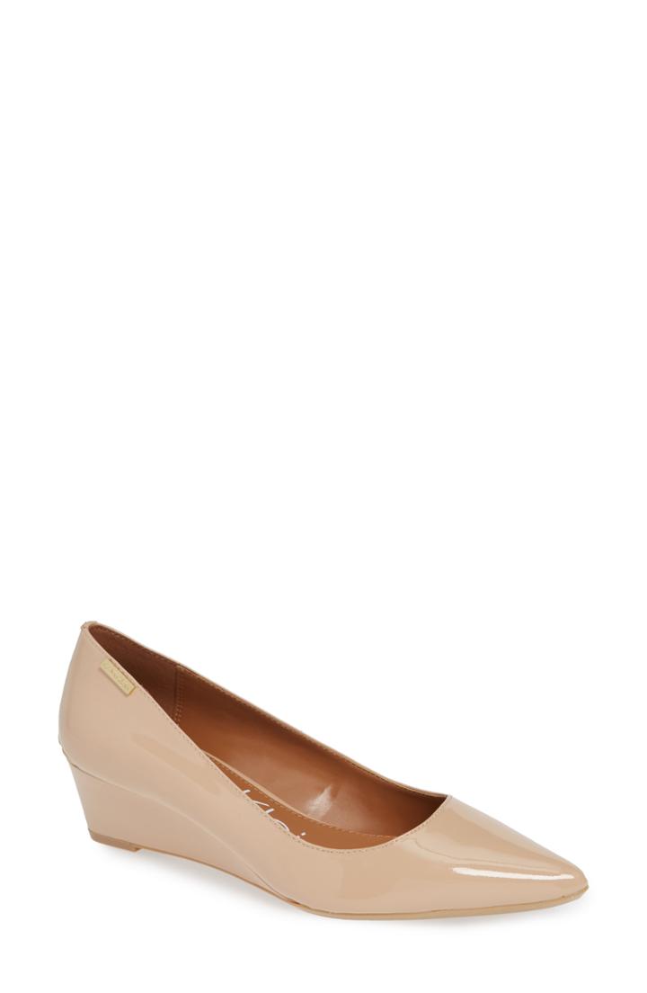 Women's Calvin Klein 'germina' Pointy Toe Wedge .5 M - Beige