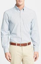 Men's Cutter & Buck 'epic Easy Care' Classic Fit Wrinkle Resistant Stripe Sport Shirt - Black