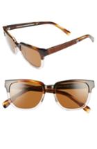 Women's Shwood 'prescott' 52mm Polarized Acetate & Wood Sunglasses - Whiskey Soda/ Mahogany/ Brown