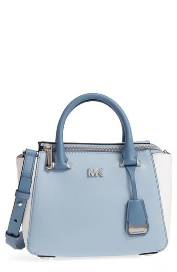 Michael Michael Kors Mini Leather Messenger Bag - Blue