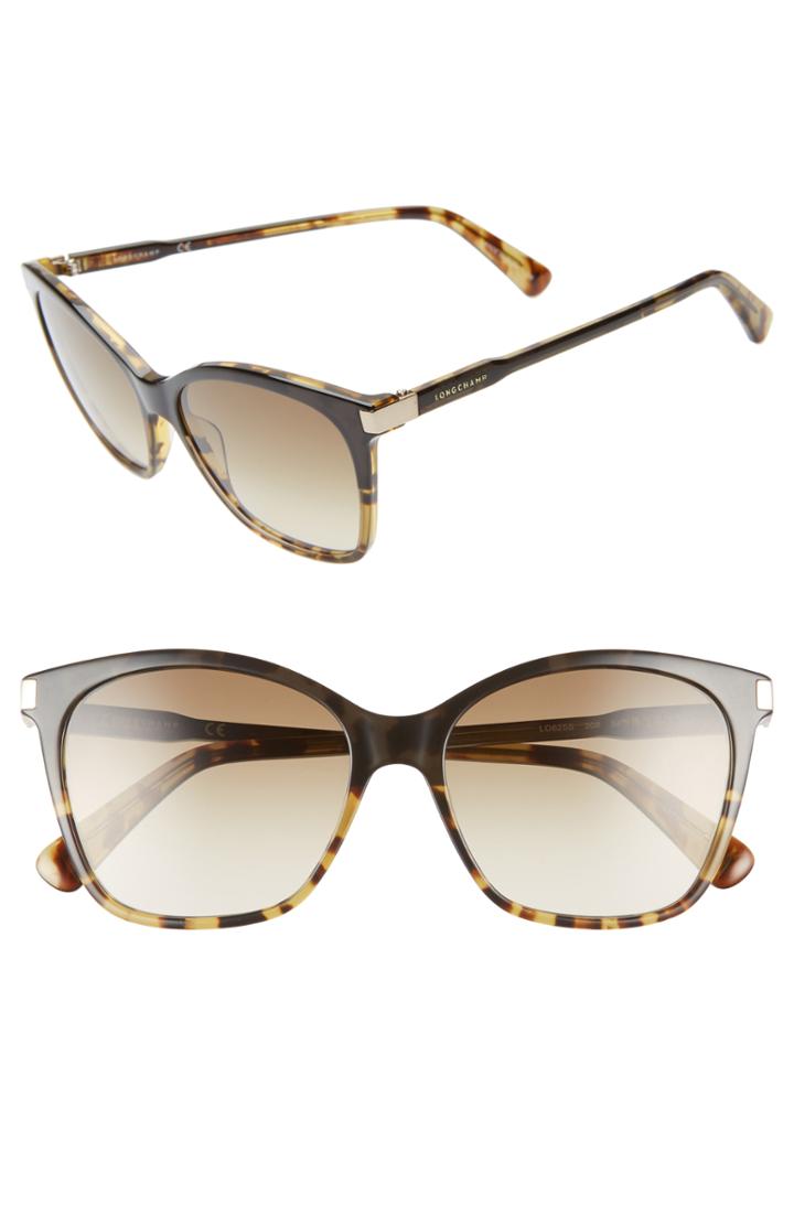 Women's Longchamp Le Pliage 54mm Butterfly Sunglasses - Marble Green