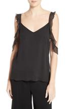 Women's Elizabeth And James Cheryl Ruffle Cold Shoulder Top - Black