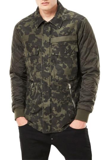 Men's G-star Raw Type C Hybrid Padded Overshirt - Green