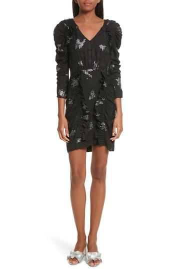 Women's Rebecca Taylor Glitter Jacquard Silk Dress - Black