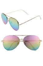 Women's Bp. 60mm Oversize Mirrored Aviator Sunglasses - Gold/rainbow