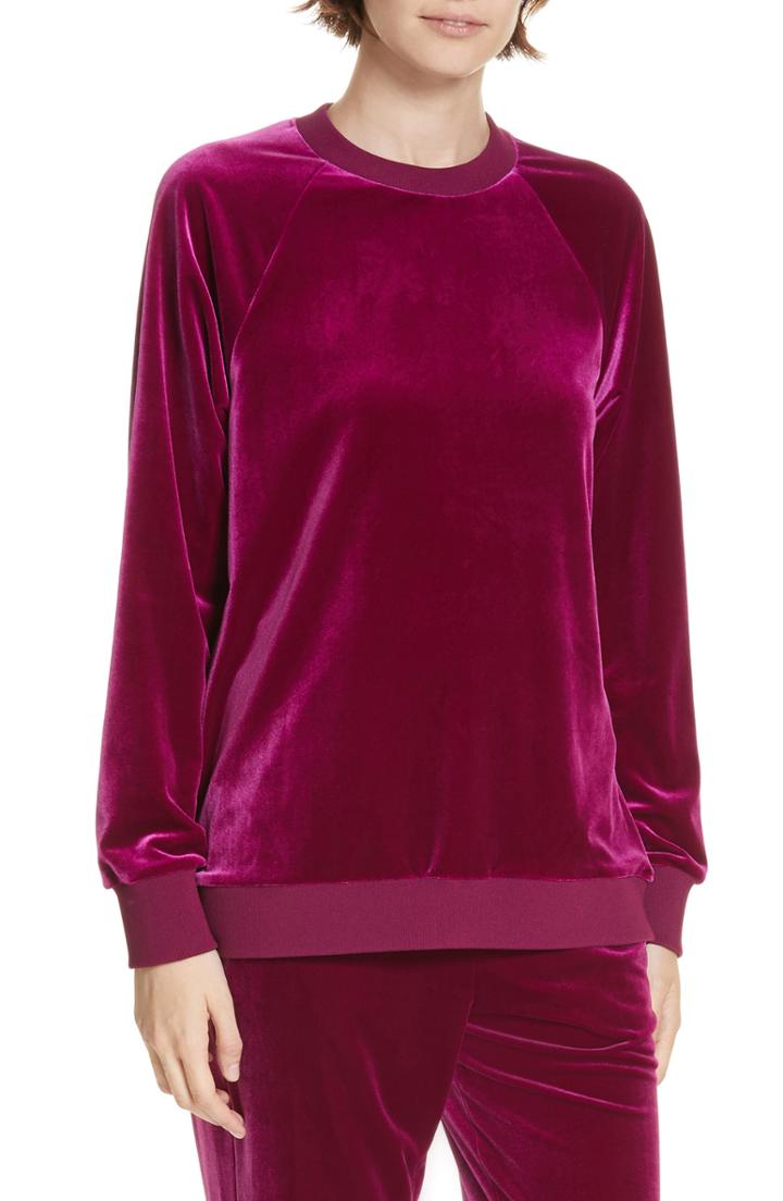 Women's Tibi Velvet Sweatshirt - Purple