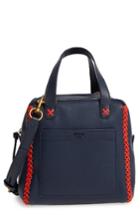 Tory Burch Mini Whipstitch Leather Satchel - Blue