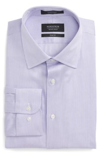 Men's Nordstrom Men's Shop Trim Fit Stripe Dress Shirt .5 32/33 - Purple