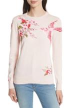 Women's Ted Baker London Peach Blossom Embroidered Sweater - Pink