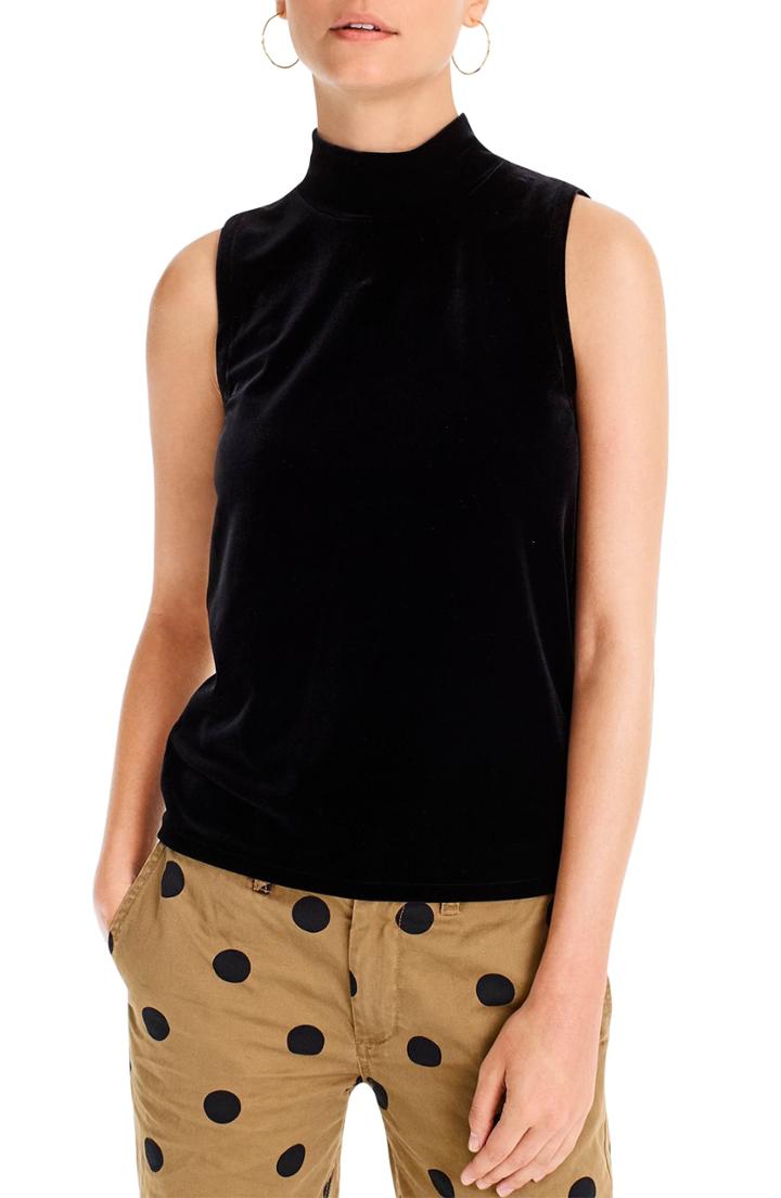 Women's J.crew Velvet Mock Neck Tank