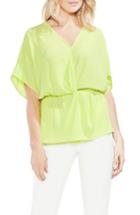 Women's Vince Camuto Cinch Front Stretch Crepe Blouse - Green
