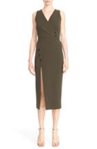 Women's Cushnie Et Ochs Stretch Twill Pencil Dress With Asymmetrical Buttons