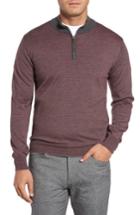 Men's Peter Millar Collection Trichrome Stripe Merino Wool Blend Sweater - Burgundy