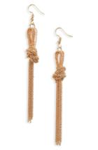 Women's Canvas Jewelry Knotted Bead Chain Linear Earrings