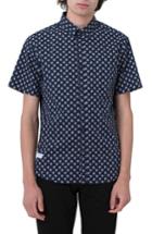 Men's 7 Diamonds 'crossfire' Floral Print Short Sleeve Woven Shirt - Blue
