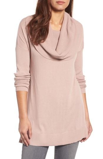 Women's Caslon Side Slit Cowl Neck Tunic - Pink