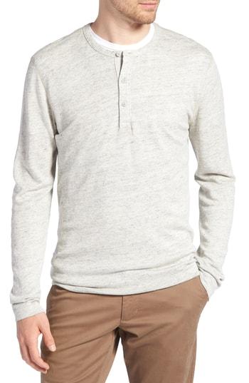 Men's 1901 Long Sleeve Linen Blend Henley - Grey