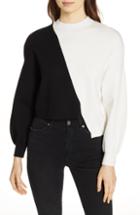 Women's Alice + Olivia Elyse Asymmetrical Crop Pullover - Black