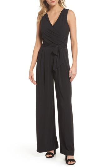 Women's Eliza J Wide Leg Jumpsuit, Size - Black