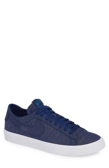 Men's Nike Sb Zoom Blazer Canvas Decon Skateboarding Sneaker .5 M - Blue