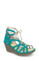 Women's Fly London 'yuke' Platform Wedge Sandal .5-6us / 36eu - Green