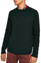 Men's Topman Honeycomb Classic Fit Crewneck Sweater - Green