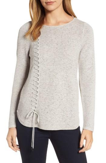 Women's Nic+zoe Braided Up Sweater - Grey