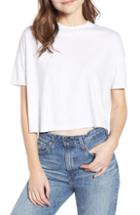 Women's Ag Drew Drop Shoulder Crop Tee - White