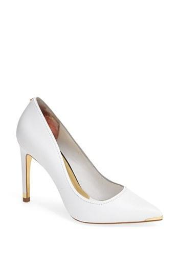 Ted Baker London 'thaya' Leather Pointy Toe Pump White