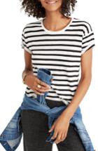 Women's Madewell Stripe Whisper Cotton Crewneck Tee - White