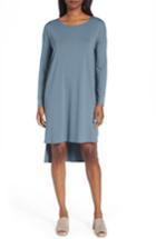Petite Women's Eileen Fisher High/low Jersey Shift Dress, Size P - Blue