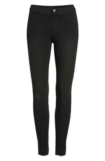 Women's Hue Release Hem Denim Leggings - Black