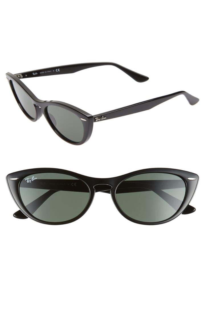 Women's Ray-ban Nina 54mm Cat Eye Sunglasses - Havana/ Brown Solid
