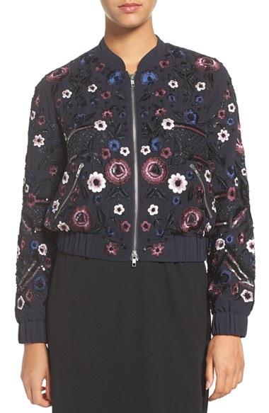 Women's Needle & Thread Embroidered Bomber Jacket