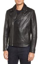 Men's Boss Laston Leather Moto Jacket - Black