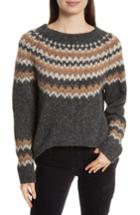Women's Vince Fair Isle Cashmere Sweater - Grey