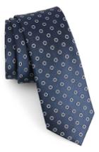 Men's The Tie Bar Junction Geo Silk Skinny Tie, Size - Blue
