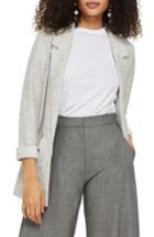 Women's Topshop Boucle Jersey Boyfriend Blazer Us (fits Like 0) - Pink