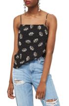 Women's Topshop Daisy Spot Camisole Top Us (fits Like 0) - Black