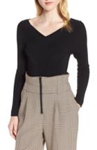 Women's Trouve Skivvy Double-v Sweater, Size - Black