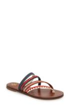 Women's Tory Burch Patos Embroidered Thong Sandal M - Brown