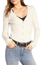 Women's Treasure & Bond V-neck Button Front Cardigan, Size - Beige