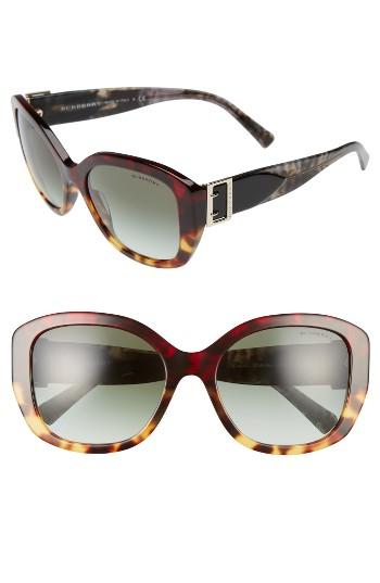 Women's Burberry 57mm Gradient Butterfly Sunglasses - Red/ Havana