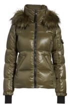 Women's S13/nyc Kylie Faux Fur Trim Gloss Puffer Jacket