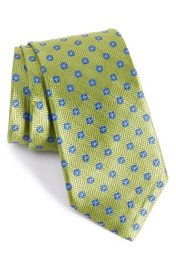 Men's Nordstrom Men's Shop Harry Neat Medallion Silk Tie, Size - Green