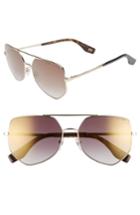 Women's Marc Jacobs 59mm Navigator Sunglasses - Gold/ Brown
