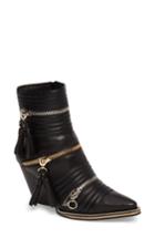 Women's Jeffrey Campbell Tenzin Chain Pointy Toe Boot .5 M - Black