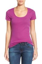Petite Women's Caslon Short Sleeve Scoop Neck Tee, Size P - Purple
