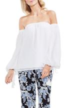 Women's Vince Camuto Off The Shoulder Bubble Sleeve Blouse, Size - White