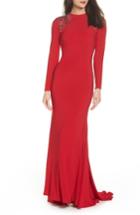 Women's Mac Duggal Embellished Shoulder Jersey Gown - Red